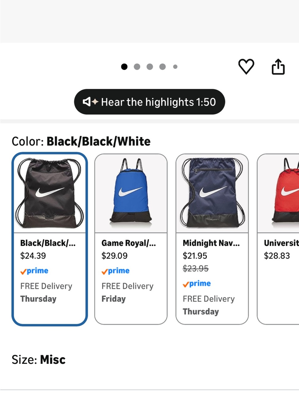 Nike cinch bag - Picture 2 of 7